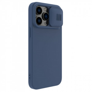 Силиконов гръб с подвижно покритие за камерата NILLKIN CamShield MagSafe - iPhone 14 Pro Max син - Img 6