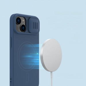 Силиконов гръб с подвижно покритие за камерата NILLKIN CamShield MagSafe - iPhone 14 Plus черен - Img 12