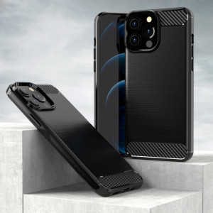 Силиконов гръб Carbon - iPhone 13 Pro Max черен - Img 3