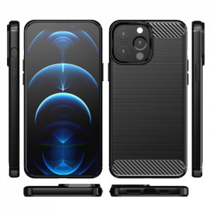 Силиконов гръб Carbon - iPhone 13 Pro Max черен - Img 7