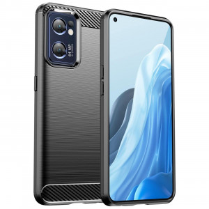 Силиконов гръб Carbon - Realme narzo 50 черен - Img 1
