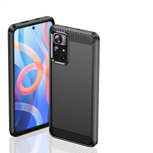 Силиконов гръб Carbon - Xiaomi Redmi Note 11 / 11S черен - Img 7