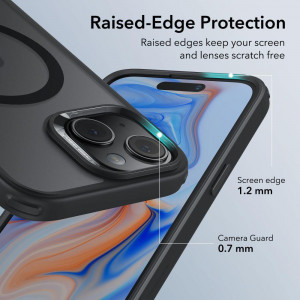 Силиконов гръб ESR Classic Hybrid Halolock MagSafe - iPhone 15 черен мат - Img 11