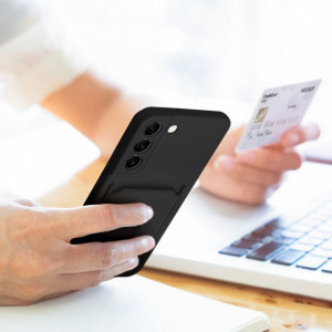 Силиконов гръб FORCELL Card с портфейл за документи - Xiaomi Redmi 9A / 9AT черен - Img 6