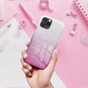 Силиконов гръб FORCELL Shining - Samsung Galaxy A72 сребрист / розов - Img 4
