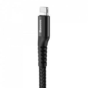 Спираловиден кабел за зареждане и данни BASEUS Fish Eye USB Type A към Lightning 2A 1m (CALSR-01) черен - Img 2
