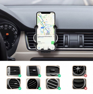 Стойка за телефон за вентилационен отвор UGREEN Gravity Drive (80871) черна - Img 5