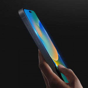 10D закален стъклен протектор с пълно покритие DUX DUCIS съвместим с гръб - iPhone 14 Pro Max с черна рамка - Img 7
