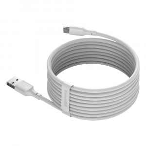 2 бр. кабел за зареждане и данни BASEUS USB Typpe A към USB Type C с бързо зареждане Power Delivery 40W 5A 1.5 m бял (TZCATZJ-02) - Img 4