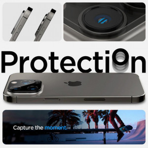 2 бр. протектор за камера SPIGEN Optik TR - iPhone 14 Pro / 14 Pro Max с черна рамка - Img 9