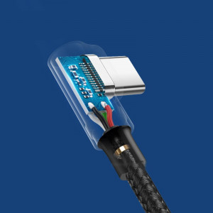 90° кабел за зареждане и данни с оплетка UGREEN USB Type A към USB Type C с бързо зареждане 3.0 3A 0.5m сив (US176 20855) - Img 5