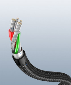 90° кабел за зареждане и данни с оплетка UGREEN USB Type A към USB Type C 3A 2m сив (50942) - Img 9