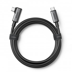 90° кабел за зареждане и данни UGREEN USB Type C към USB Type C 60W data transmission with VR goggles support (e.g. Oculus Quest 2) 5m черен (US551) - Img 1
