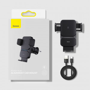Baseus Wisdom induction charger car phone holder on the grill черен (CGZX000001) - Img 5