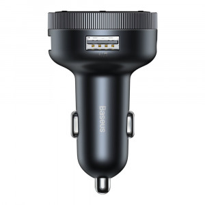 Bluetooth 5.0 FM трансмитер за кола BASEUS Enjoy Car с два USB порта за зареждане и мини жак 3.5mm 3.4A (LED дисплей) (CCLH-01) черен - Img 3