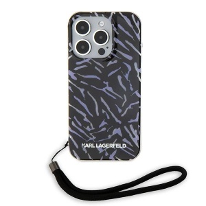 Karl Lagerfeld Zebra With Cord iPhone 15 Pro Max Case - Purple - Img 2