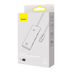 USB хъб BASEUS Lite Series 4в1 USB Type A към 4x USB Type A 3.0 0.25m (WKQX030001) черен - Img 5