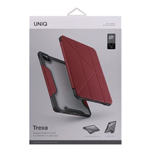 Антибактериален калъф тип книга с място за стилус UNIQ Trexa - iPad Pro 11" (2nd gen 2020) / Pro 11" (3rd gen 2021) / Pro 11" (4th gen 2022) червен - Img 8