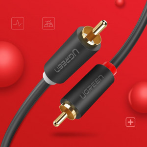 Аудио / видео кабел UGREEN 2х RCA (чинч) 5m сив (10520) - Img 9