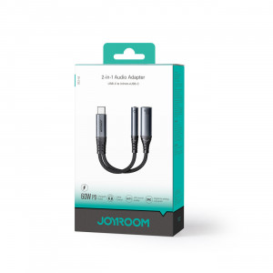 Аудио кабел JOYROOM SY-C02 2in1 USB Type C (мъжко) DAC към жак 3.5mm (женско) / USB Type C (женско) черен - Img 5