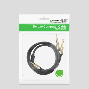 Аудио кабел UGREEN жак 3.5mm към 2x жак 6.35mm 1m сив (AV126) - Img 5