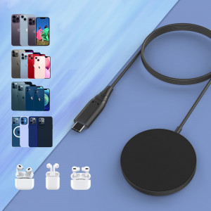 Безжично MagSafe зарядно CHOETECH 15W за iPhone 12 / 13 / 14 (T518-F-BK) черно - Img 4