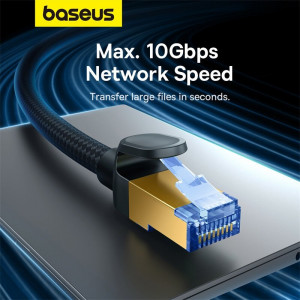 Бърз интернет кабел с оплетка BASEUS RJ45 cat.7 10Gb/s 25m черен - Img 12