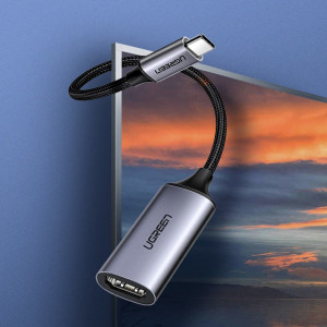 Видео кабел UGREEN USB Type C към HDMI 2.0 Adapter 4K @ 60 Hz Thunderbolt 3 for MacBook / PC сив (70444) - Img 2