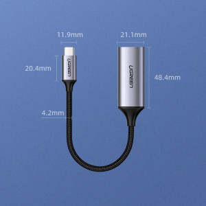 Видео кабел UGREEN USB Type C към HDMI 2.0 Adapter 4K @ 60 Hz Thunderbolt 3 for MacBook / PC сив (70444) - Img 12