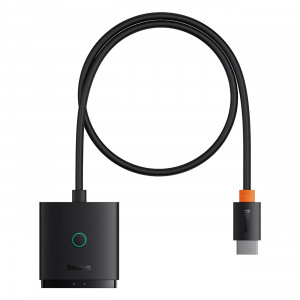 Видео сплитер BASEUS AiRJoy 2in1 4K 60Hz двупосочен HDMI с включен кабел 1m черен - Img 2