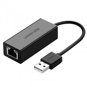 Външен мрежов адаптер UGREEN USB Type A 2.0 към RJ45 100 Mbps (CR110 20254) черен - Img 1