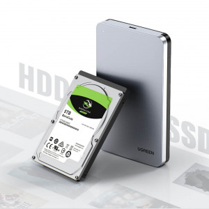 Външна адаптерна кутия Ugreen за HDD SSD 2.5'' SATA 3.0 6Gbps + кабел USB Type A / USB Type C 0.5m (CM300) сива - Img 14