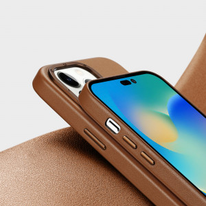 Гръб от еко кожа DUX DUCIS Grit MagSafe - iPhone 14 Pro Max кафяв - Img 9