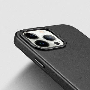 Гръб от еко кожа DUX DUCIS Grit MagSafe - iPhone 14 Pro Max черен - Img 8