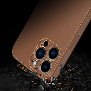 Гръб от еко кожа DUX DUCIS Yolo - iPhone 14 Pro кафяв - Img 11