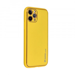 Гръб от еко кожа FORCELL Leather - iPhone 15 Plus жълт - Img 3