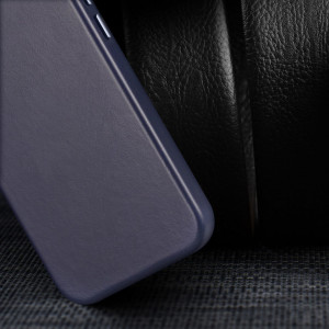 Гръб от естествена кожа DUX DUCIS Naples MagSafe - iPhone 13 Pro Max син - Img 3