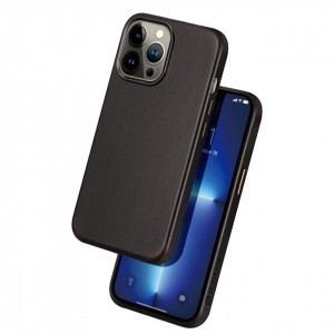 Гръб от естествена кожа DUX DUCIS Naples MagSafe - iPhone 13 Pro Max тъмнокафяв - Img 2
