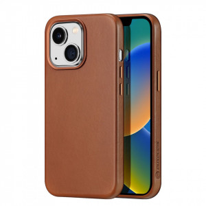 Гръб от естествена кожа DUX DUCIS Naples MagSafe - iPhone 14 Plus кафяв - Img 1