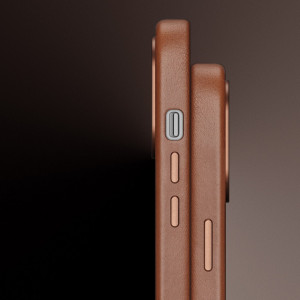 Гръб от естествена кожа DUX DUCIS Naples MagSafe - iPhone 14 Pro Max кафяв - Img 9