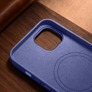 Гръб от естествена кожа iCARER Leather MagSafe - iPhone 14 светлолилав - Img 19