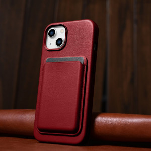Гръб от естествена кожа iCARER Leather MagSafe - iPhone 14 Plus червен - Img 14