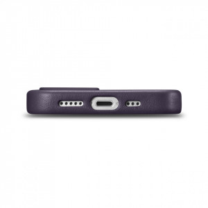 Гръб от естествена кожа iCARER Leather MagSafe - iPhone 14 Plus тъмнолилав - Img 4
