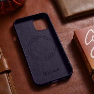 Гръб от естествена кожа iCARER Leather MagSafe - iPhone 14 Plus тъмнолилав - Img 14