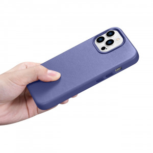 Гръб от естествена кожа iCARER Leather MagSafe - iPhone 14 Pro Max светлолилав - Img 20