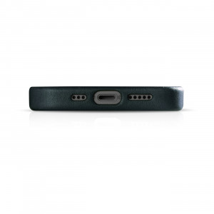 Гръб от естествена кожа iCARER Leather Oil Wax Premium MagSafe - iPhone 14 Pro Max тъмносин - Img 13