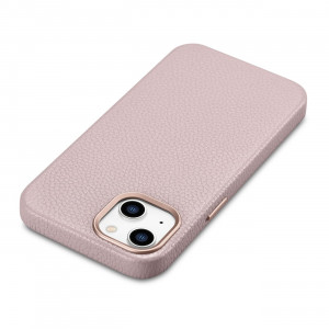 Гръб от естествена кожа iCARER Litchi Premium MagSafe - iPhone 14 Plus розов - Img 12