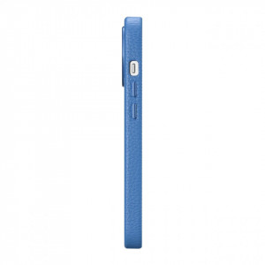 Гръб от естествена кожа iCARER Litchi Premium MagSafe - iPhone 14 Pro светлосин - Img 6