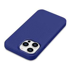 Гръб от естествена кожа iCARER Litchi Premium MagSafe - Leather Case - iPhone 14 Pro Max тъмносин - Img 12