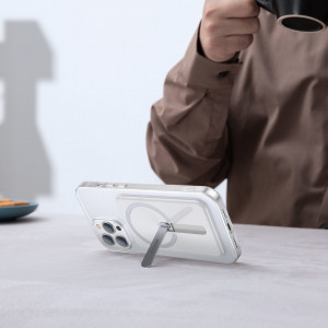 Гръб със стойка BASEUS Magnetic - iPhone 13 Pro прозрачен - Img 9